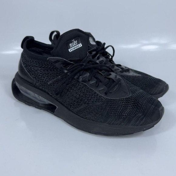 Nike Mens Air Max‎ Flyknit Racer Triple Black Shoes FD2764-001 sz 8 - Picture 1 of 8